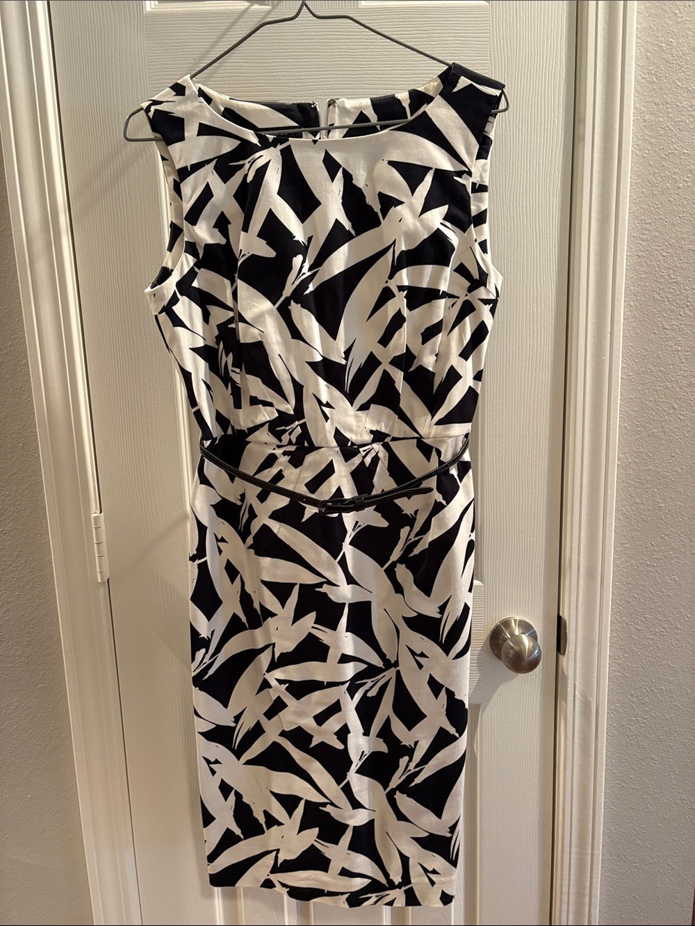 Women's Alfani Black and White Printed Sheath Dress